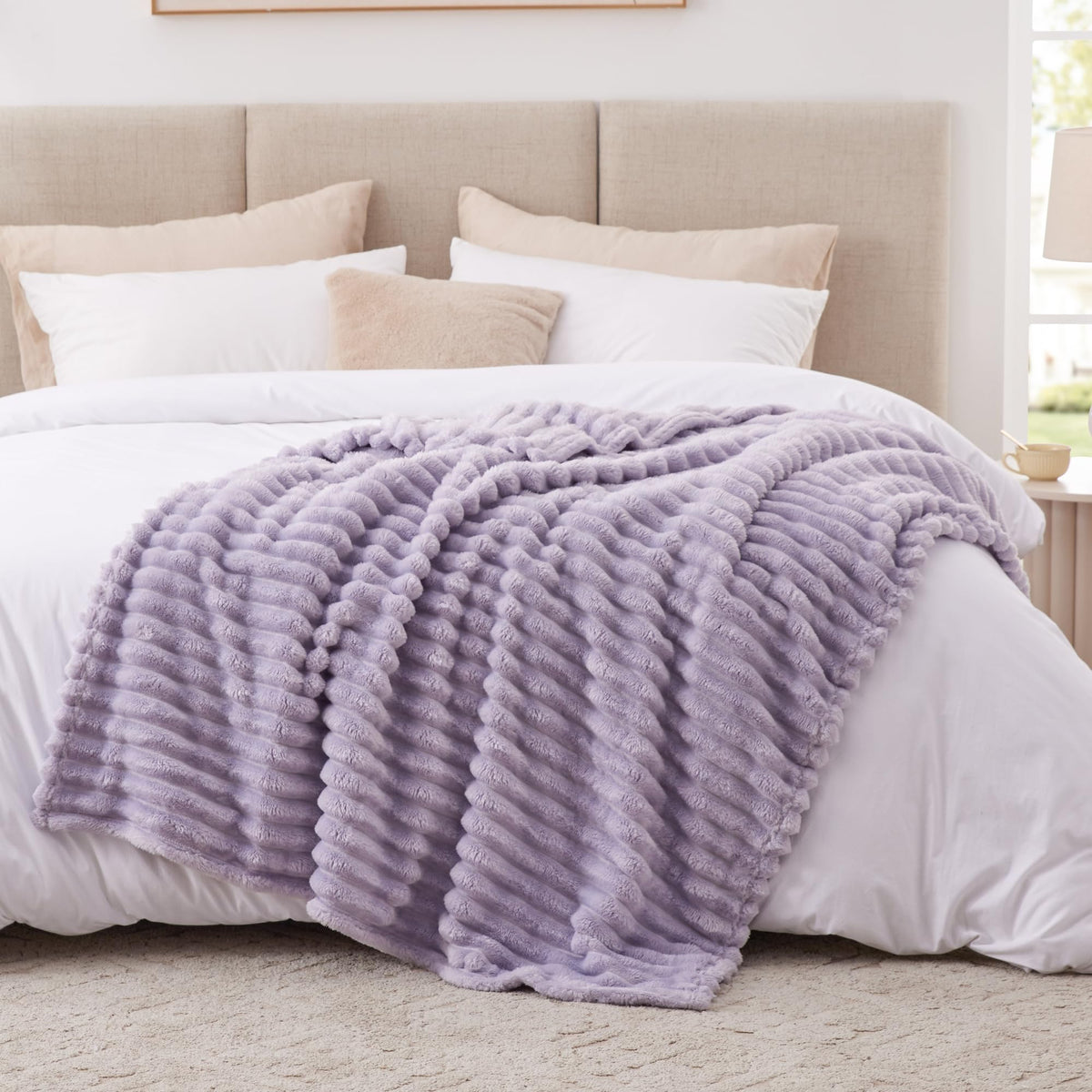 EXQ Home fleece blanket close-up shows soft texture for comfort