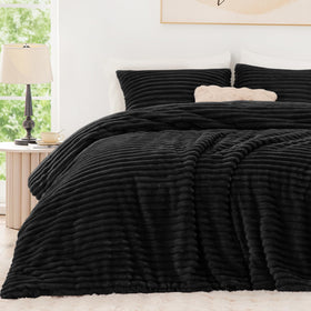 EXQ Home fluffy comforter twin set on bed delivering cozy warmth