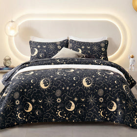 EXQ Home quilt with starry sky pattern adds modern elegance and cozy vibes.