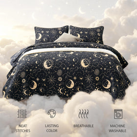 EXQ Home quilt soft multilayer construction offers lightweight warmth.