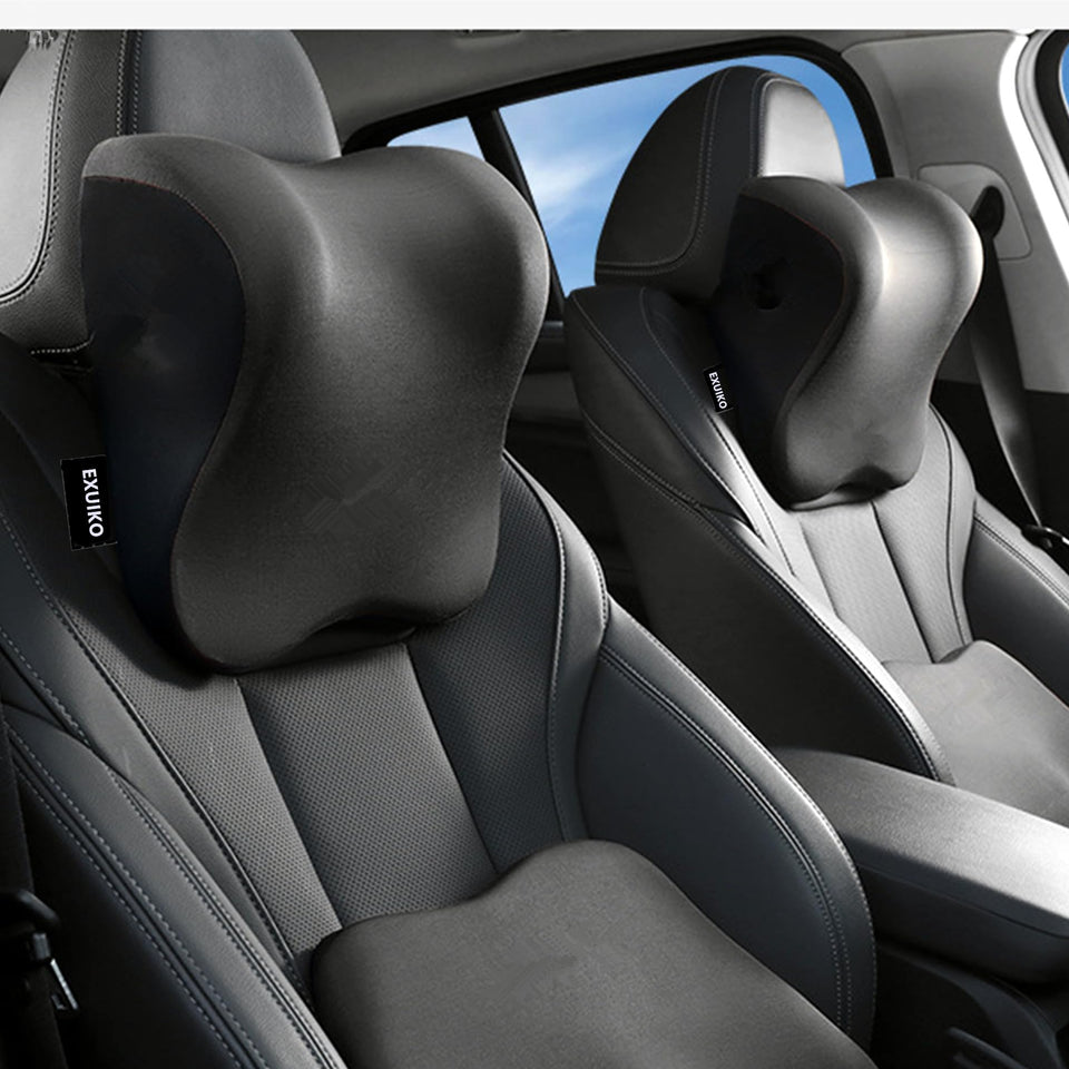 EXUIKO car neck pillow 2-pack provides steady head support on long drives.