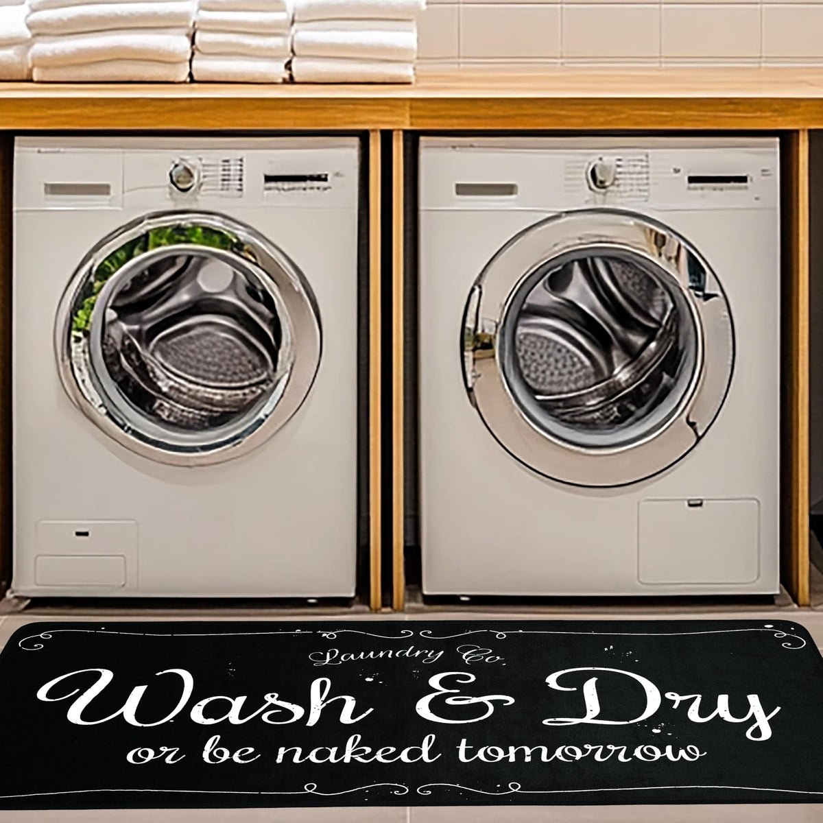 EYECY laundry rug shows a soft texture for comfortable standing.