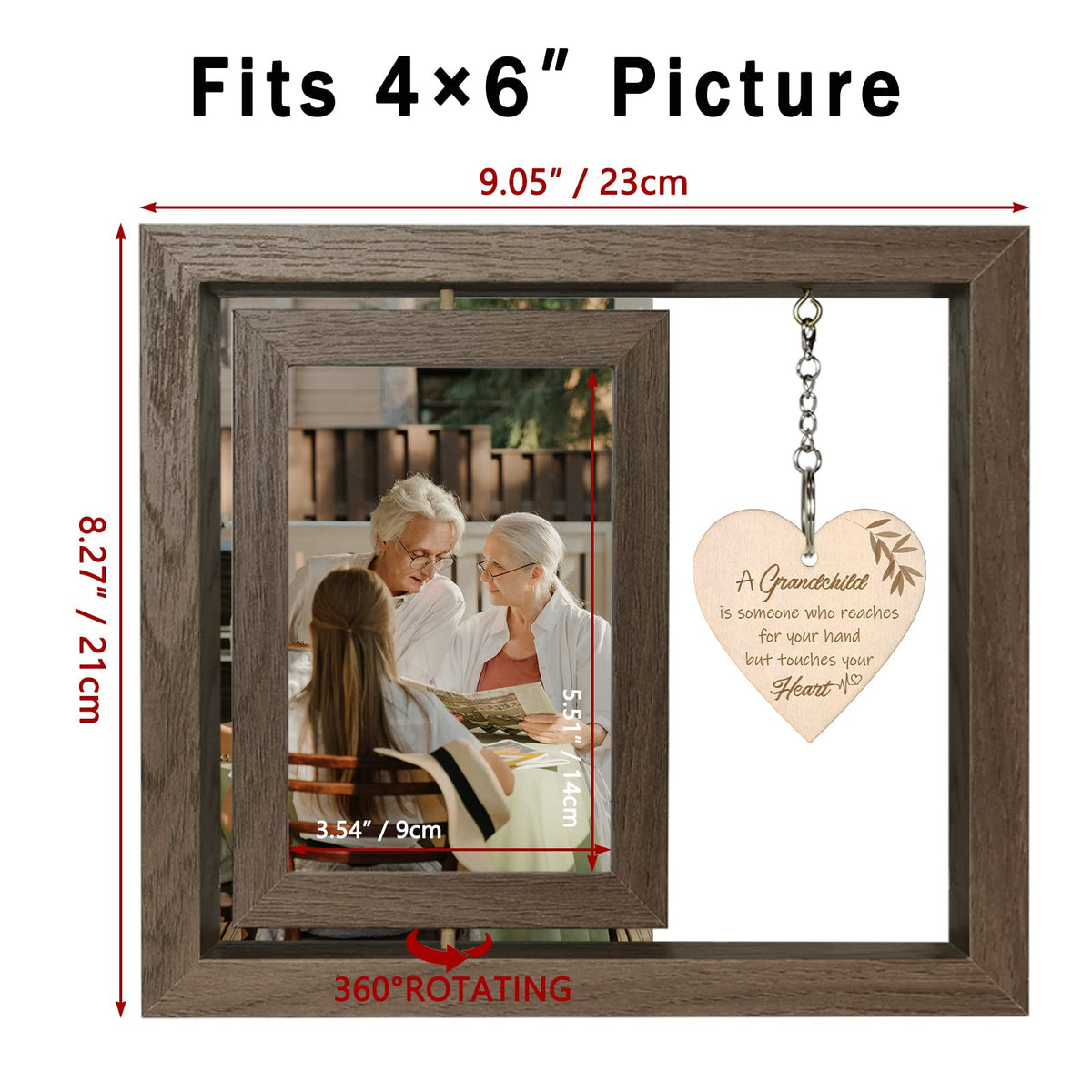 EYITUPC freestanding-grandparents-frame measuring 9.05 by 8.27 inches