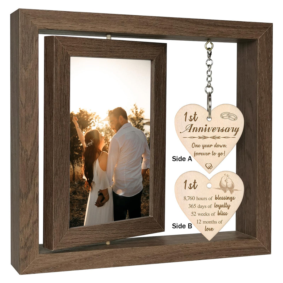 EYITUPC one-year anniversary frame in wood and glass, a stylish keepsake for memories.