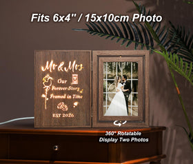EYITUPC rotating two 4x6 photos frame displays twin memories back-to-back