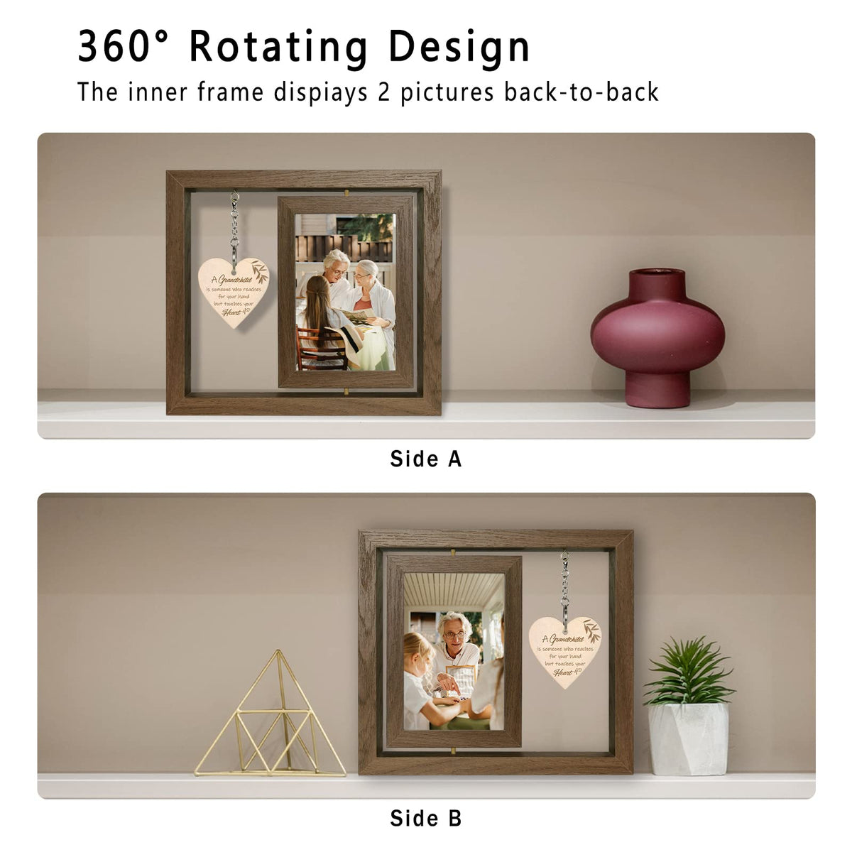 EYITUPC rustic-heart-etched-quote-frame highlights heartfelt memories
