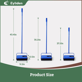 Eyliden mini blue sweeper stored compactly, ideal for apartments and travel