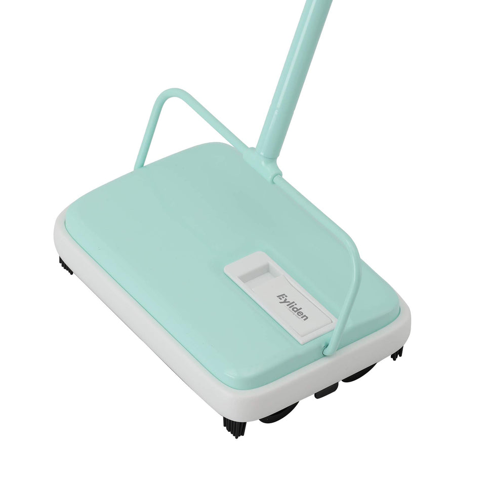 Eyliden Carpet Sweeper Mini front view in mint, compact and silent cleaning.