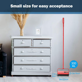 Eyliden carpet sweeper mini red compact-storage demonstrates easy storage after use.