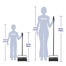 Eyliden mini sweeper side view showing compact, lightweight design for easy storage