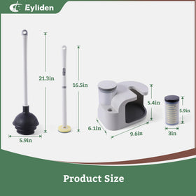 Eyliden extended-handle toilet brush reaching tight corners for thorough cleaning.