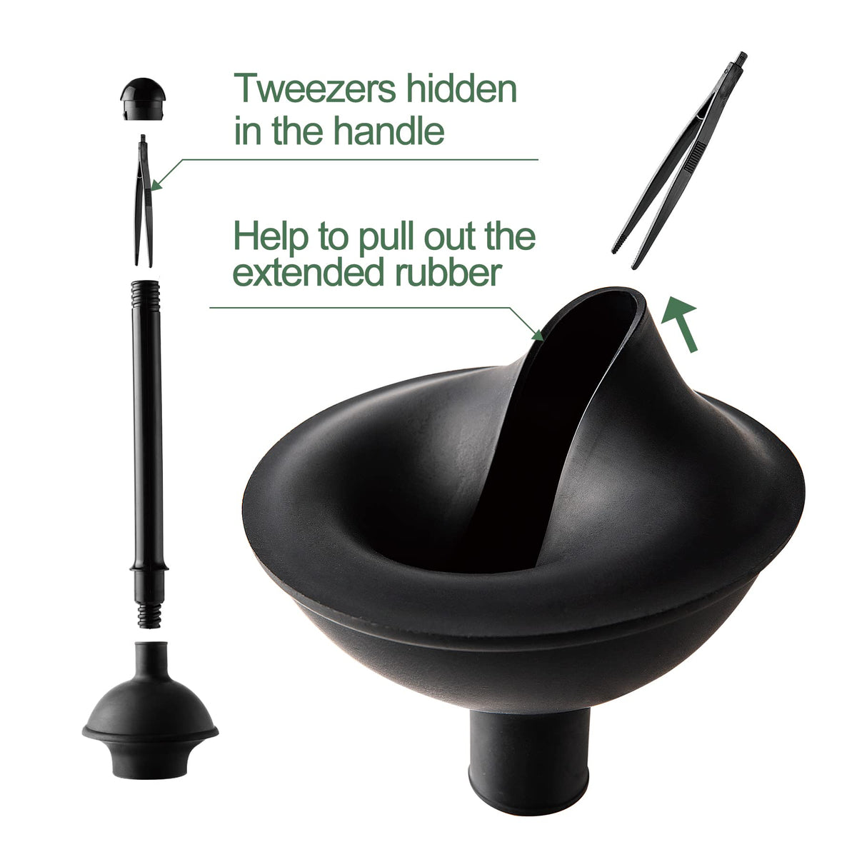 Eyliden non-scratch TPR cup protects toilets while delivering reliable plunging power.