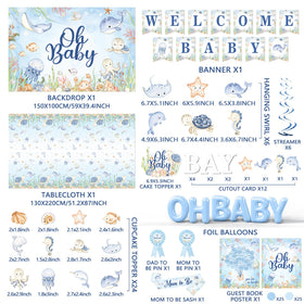 EYOBZOOQ cake topper oh baby adds a cute sea theme