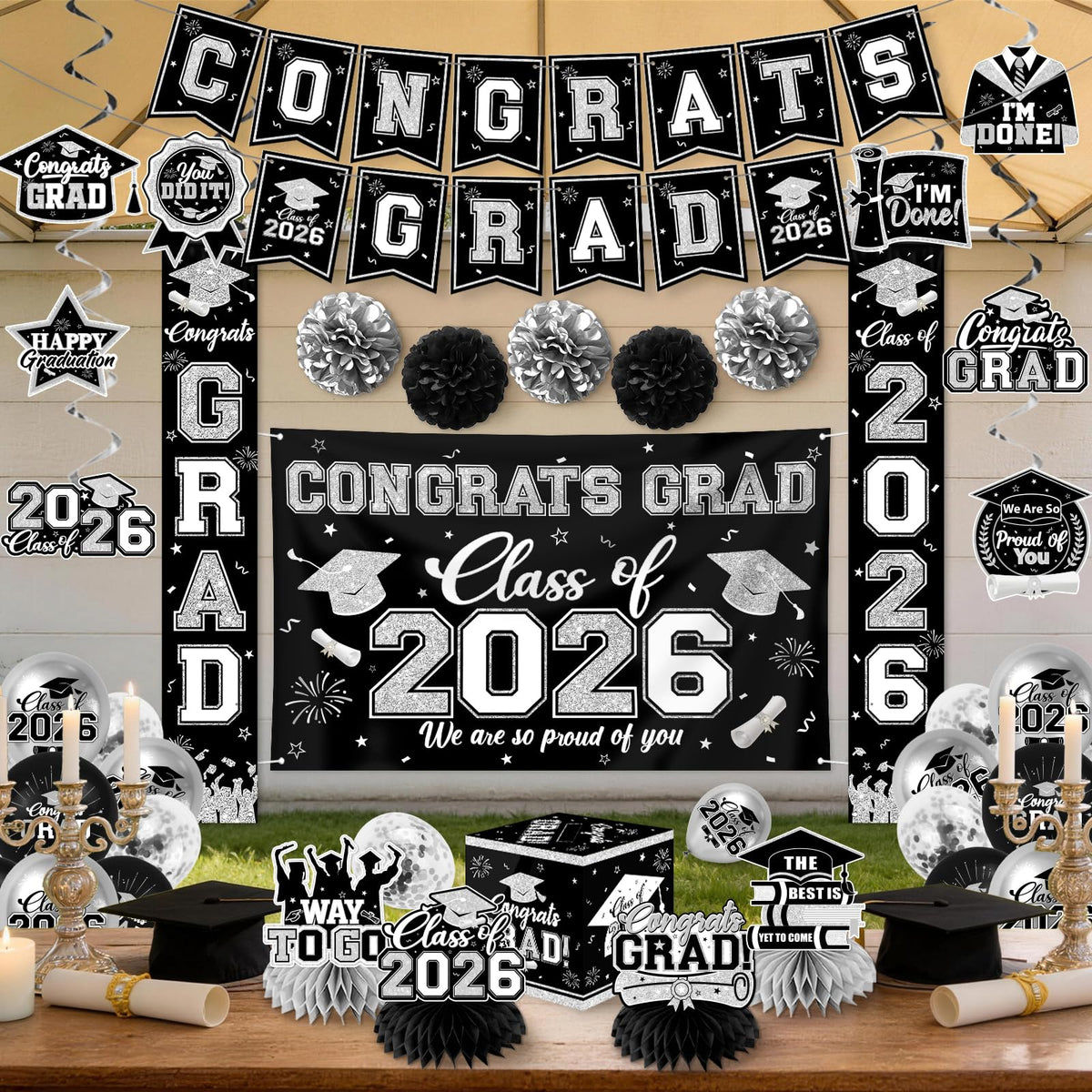 EYOBZOOQ Graduation card box provides a keepsake display.