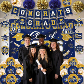 EYOBZOOQ porch signs welcome guests with navy-gold flair