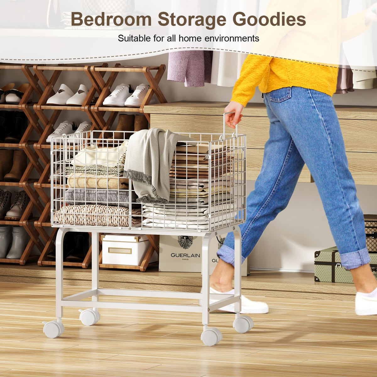 Eyteenokk laundry cart white finish complements tidy spaces