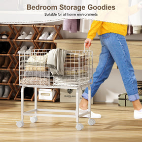 Eyteenokk laundry cart white finish complements tidy spaces