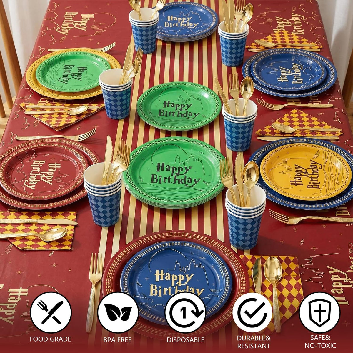 Eywusco Magical Wizard napkins provide soft, colorful accents for festive hands.