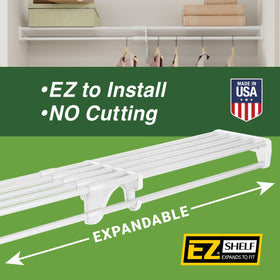 EZ Shelf heavy-duty tubes and mounting hardware for strong drywall support