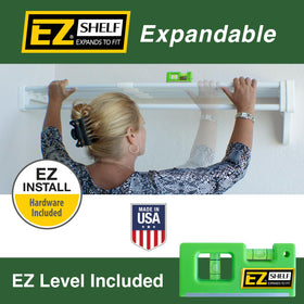 EZ Shelf installation without cutting demonstrates quick, tool-free setup