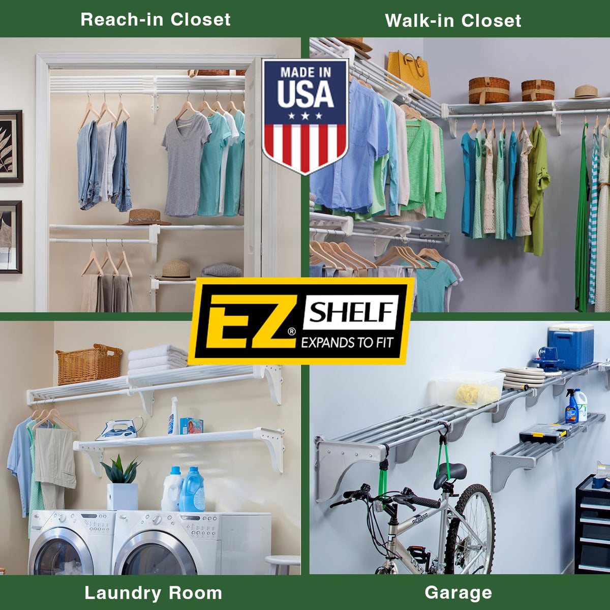 EZ Shelf six-tube system with center support for stability