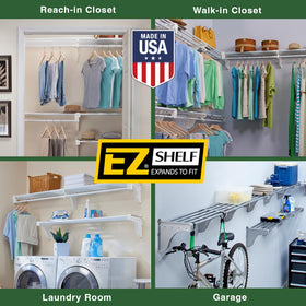 EZ Shelf six-tube system with center support for stability
