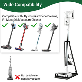 EZ SPARES vacuum stand compact footprint frees shelf space in tight rooms.