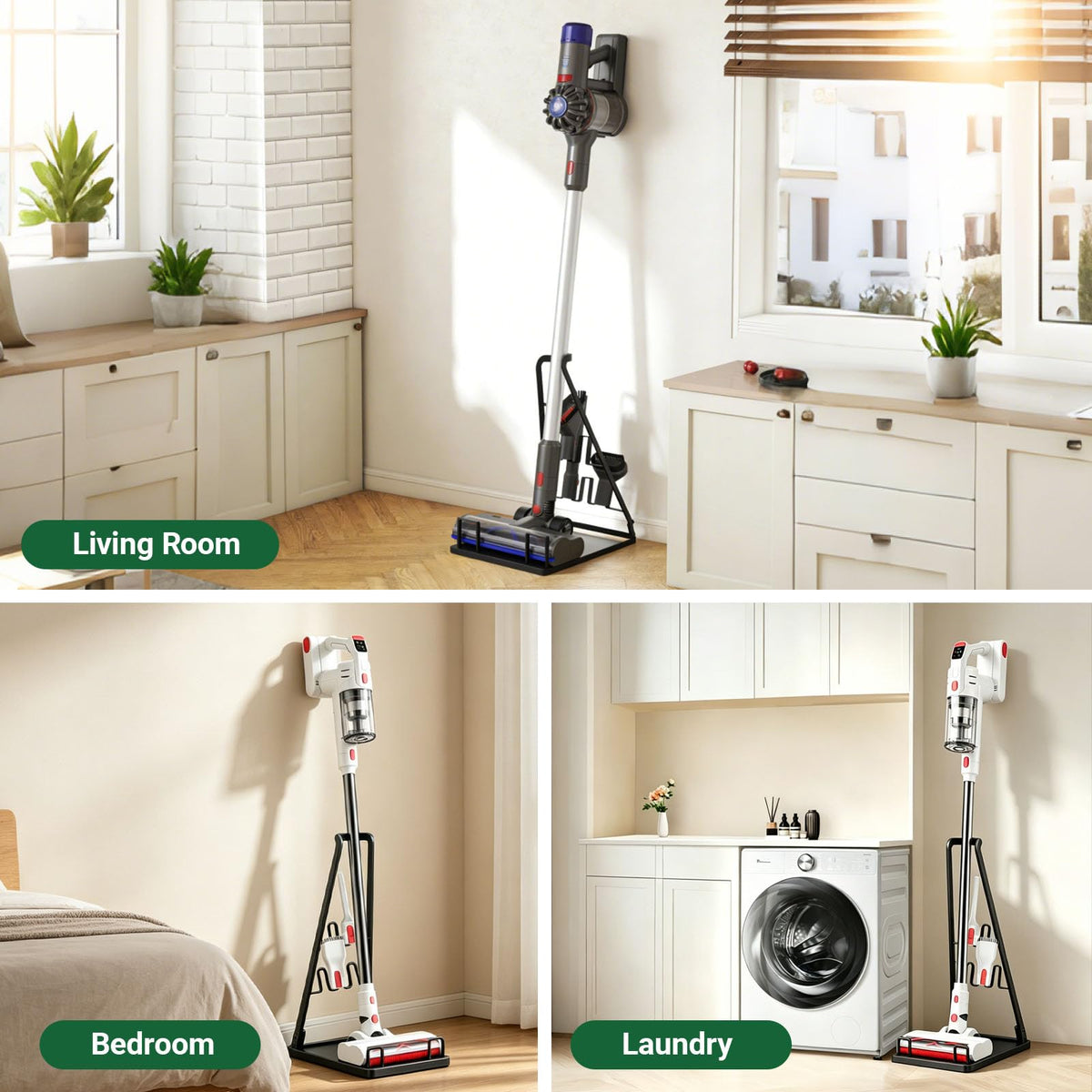 EZ SPARES vacuum stand heavy-duty steel provides sturdy support for valuable vacuums.