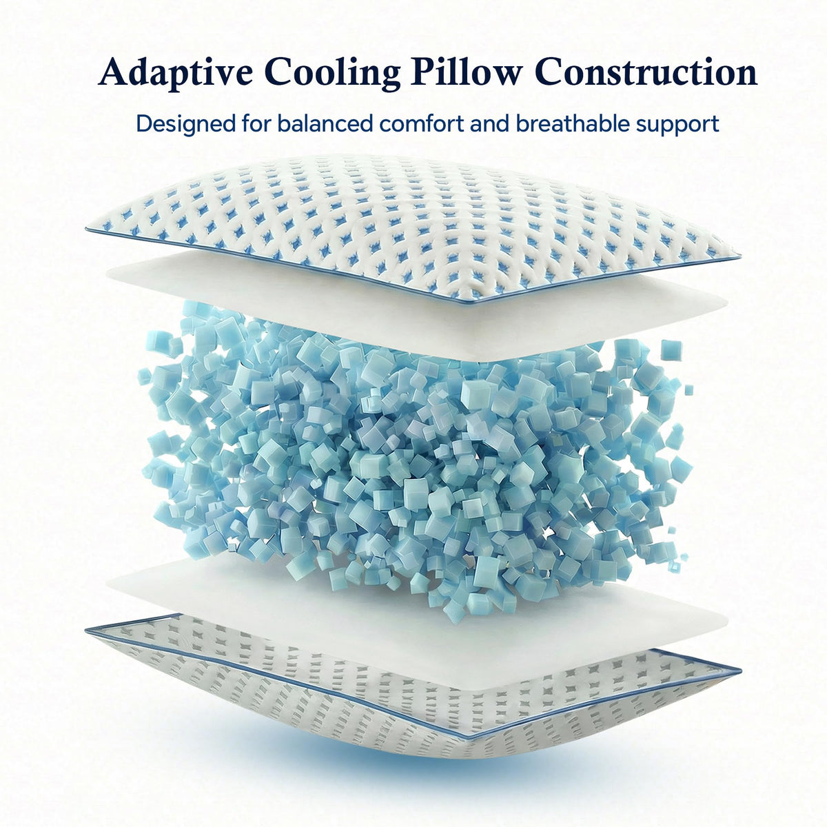 Ezepilw cool-side face promotes cooler nights and comfort.