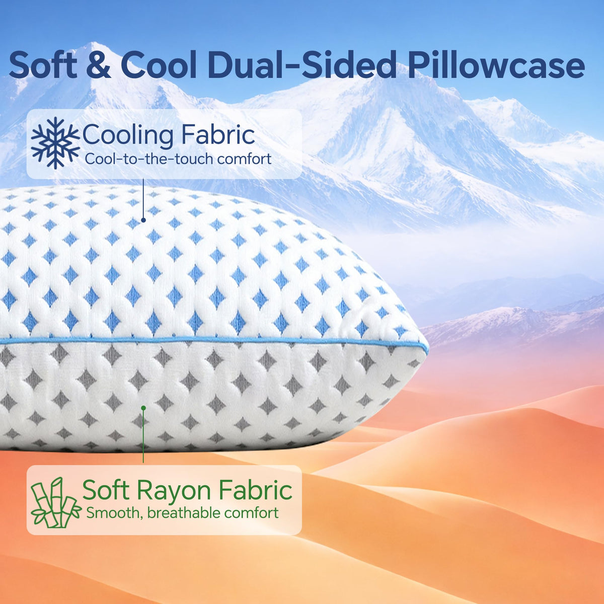 Ezepilw dual-fill pillow with shredded memory foam for balanced support.