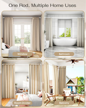EZFurni apartment-friendly tension rod suited for walls and privacy