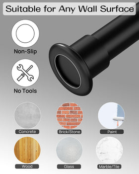 EZFurni blackout curtain support keeps heavy drapes aligned for privacy.