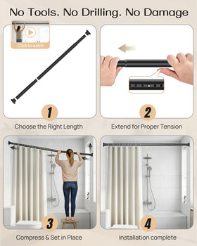 EZFurni Rod compatible with tile, glass, stone, wood surfaces