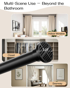 EZFurni Black finish on a heavy-duty tension rod