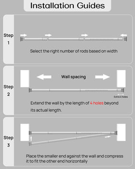 EZFurni tension rod long-span reach accommodates wide openings