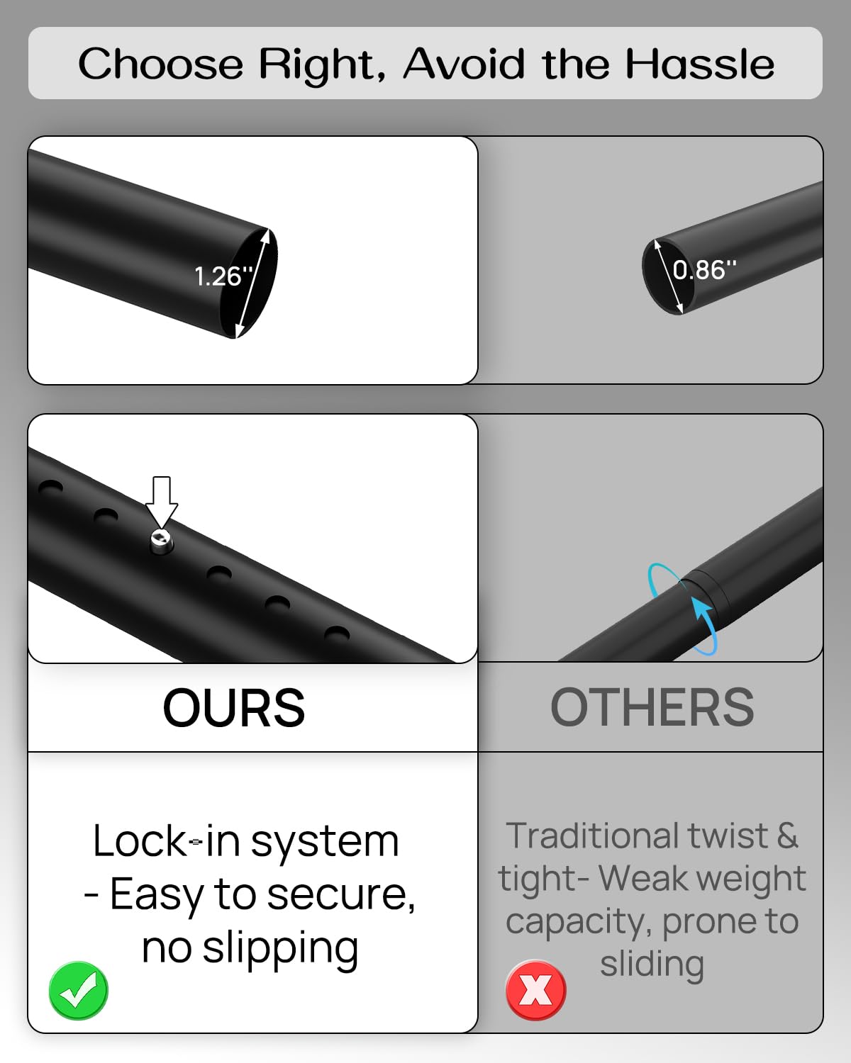EZFurni wide-span stability supports long windows or doorways without sag.