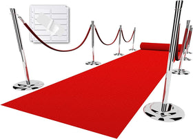 EZLucky red carpet runner 4x15 ft for elegant entryways.
