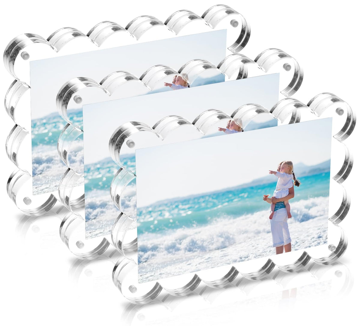 EZMeetU acrylic frame front view showcasing clear 4x6 photo with UV protection.