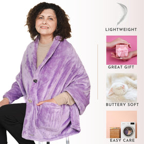 EzrAllora poncho back coverage while seated, comfortable fit.