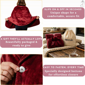 EzrAllora sleeveless poncho design keeps arms free for reading, typing, or movement.