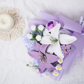 EZsenses lily and rose assembly—artful arrangement for cozy decor.