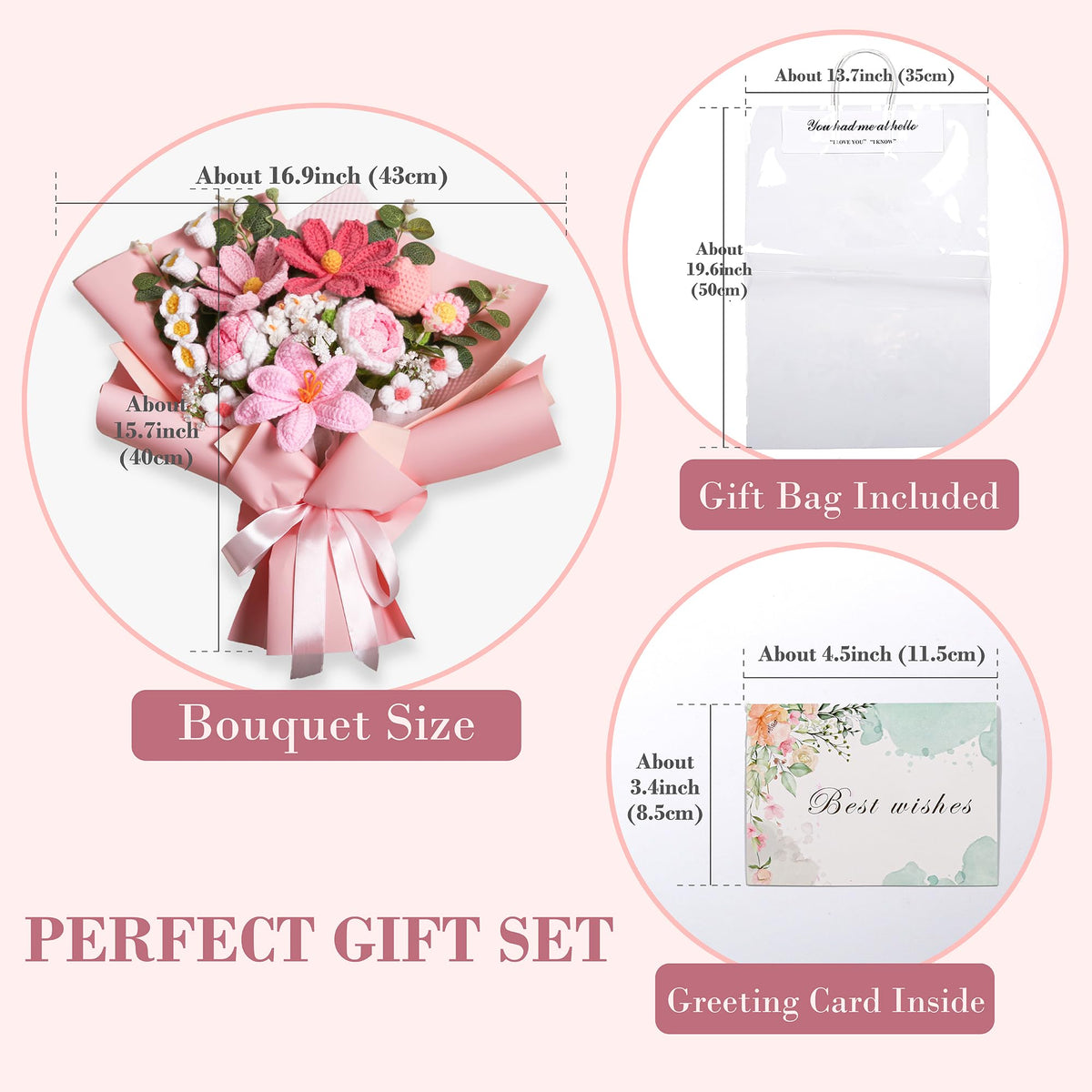 EZsenses crochet rose bouquet detail highlights fine stitching and plush texture.