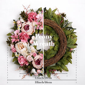 EZsenses Peony Wreath closeup of soft petals and greenery for lifelike texture