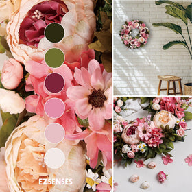 EZsenses Peony Wreath full view shows 18 inch diameter coverage