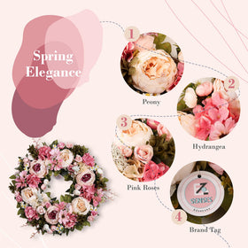 EZsenses Peony Wreath greenery detail highlighting fade resistant materials