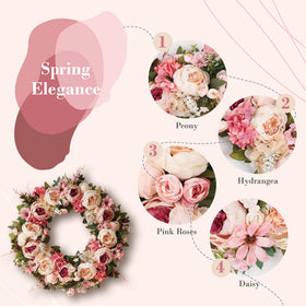 EZsenses Peony Wreath wall decor ideal for entryways.