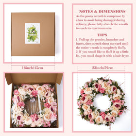 EZsenses Peony Wreath wedding setup adds timeless floral charm.