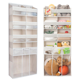 EZVERY over-the-door organizer on a door with eight clear pockets for easy access