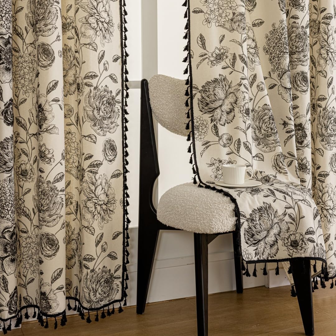 F-CHU Rustic farmhouse curtains with 84-inch length for versatile styling