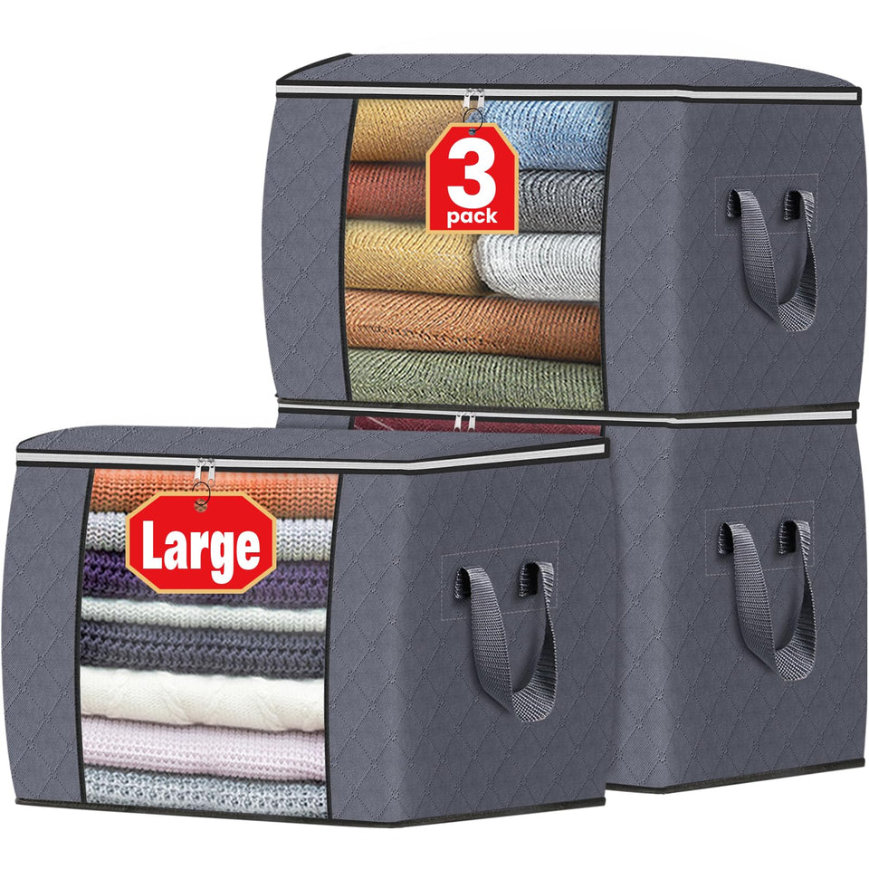 Fab totes 24-gallon storage bag front view highlighting large capacity for clothing